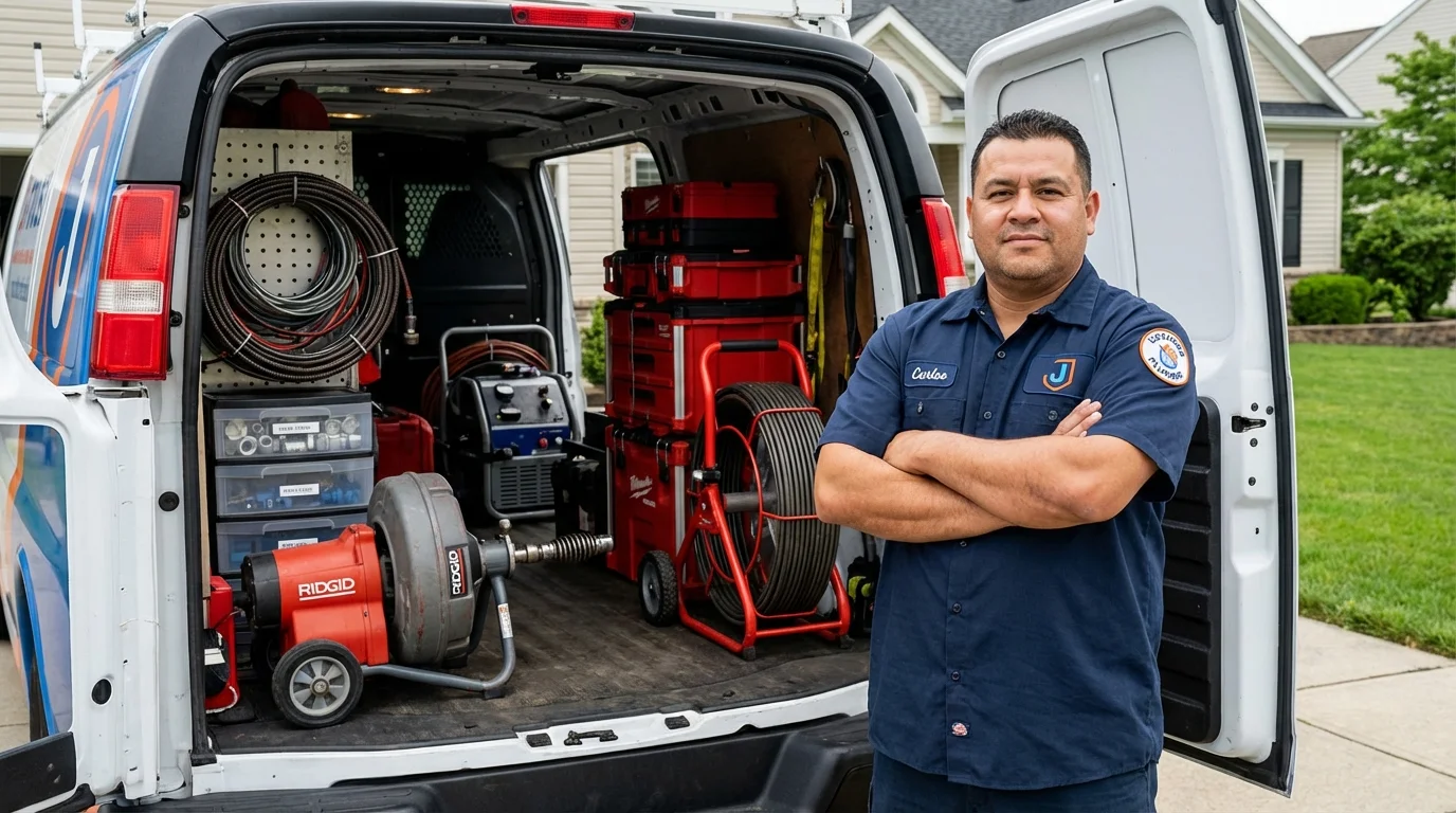 Professional drain cleaning equipment and Johns Plumbing LLC plumber in Savannah